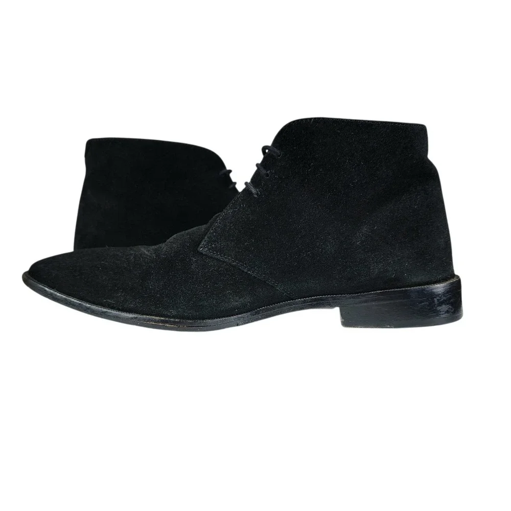 Carlos by Carlos Santana Chukka Boots sz 11 Men Black Suede Leather Lace Up READ